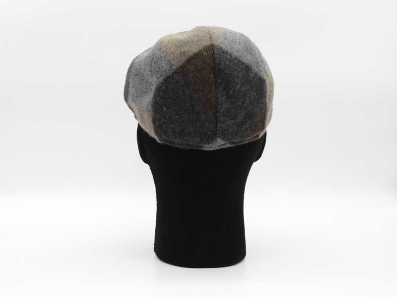 Cappello in lana classica quadrettata color fantasia fango taglia 59 uomo
