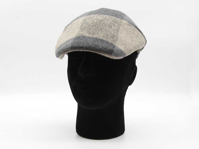 Cappello in lana classica quadrettata color fantasia grigio taglia 58 uomo