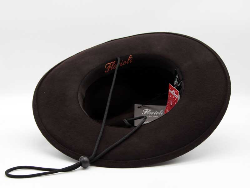 Cappello in feltro stile Western moro taglia 55 unisex
