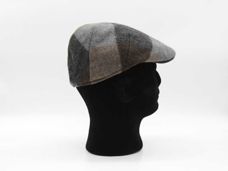 Cappello in lana classica quadrettata color fantasia fango taglia 59 uomo