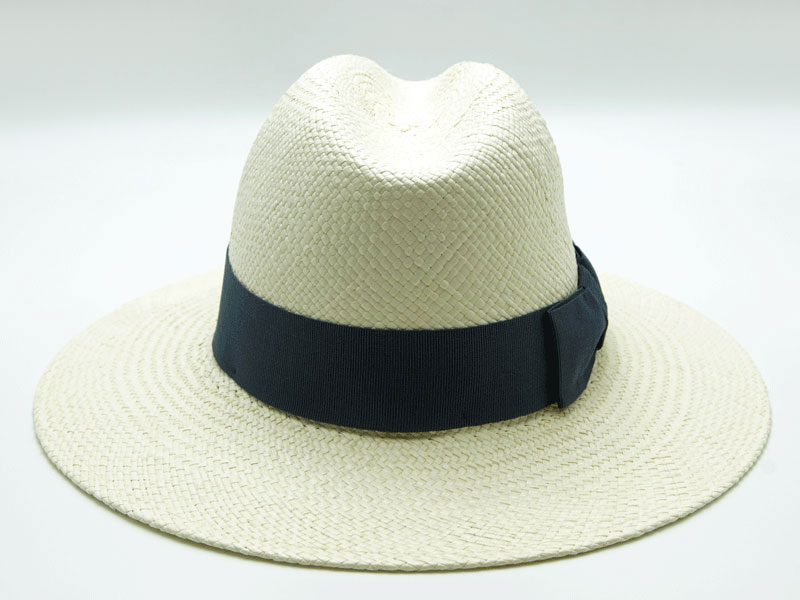 Cappello Panama bianco unisex con nastro colorato